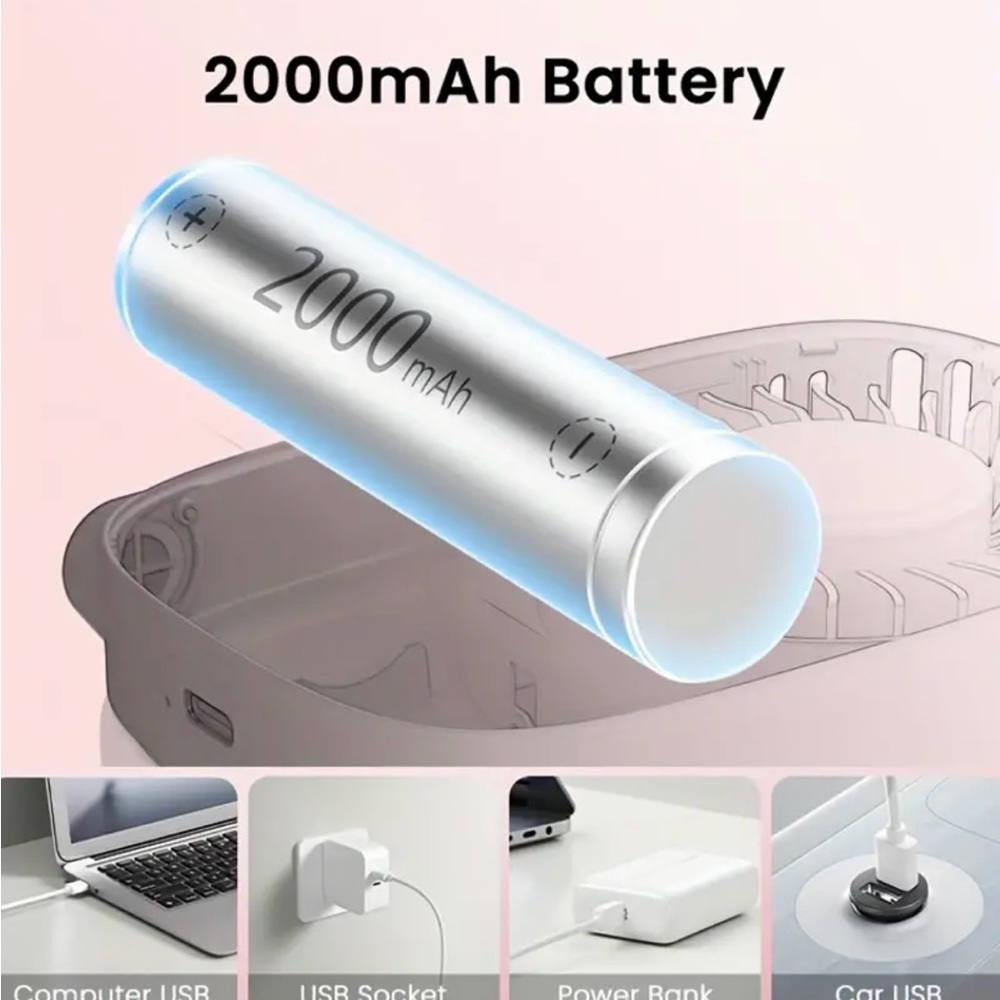 Mini Fan Camera Style With Mirror & Digital Displ… - image 7